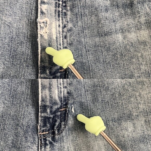 Vtg 90s Levi’s 515 Cutoff Jean Shorts Women's 16M Denim Raw Hem Frayed Red Tab - Picture 7 of 12